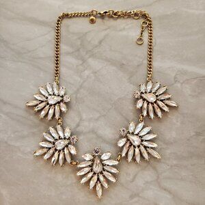 ✨ J.Crew Rhinestone Crystal Cluster Statement Bridal Wedding Necklace ✨